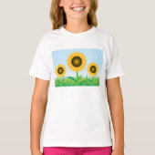 T-shirt met drie zonnebloemen (Voorkant)