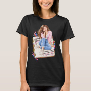 T-Shirt met dromen van schetsboek creatief meisje