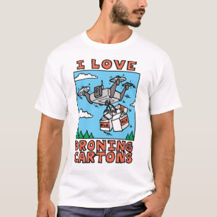 T-Shirt met Dronende Kartons