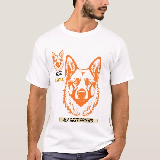 T-shirt met Duitse herder (Voorkant)