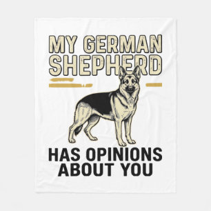 T-shirt met Duitse herder Grappige vintage gravure Fleece Deken