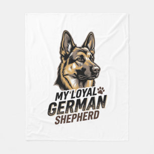 T-shirt met Duitse herder Vintage-gravure Hondlief Fleece Deken