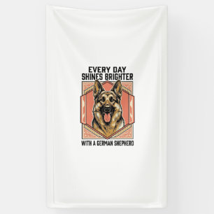 T-shirt met Duitse herder Vintage-gravure Hondlief Spandoek
