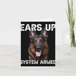 T-shirt met Duitse Herdershond Oren Omhoog Systeem Kaart