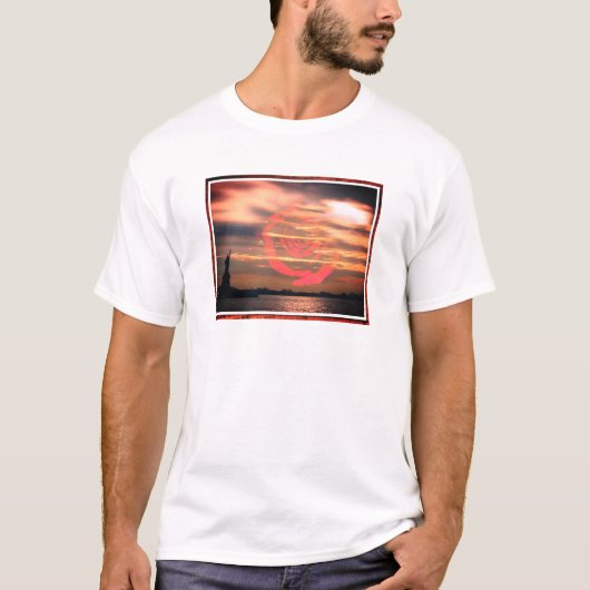 T-shirt met een Bewolkte Lucht met Hart (Voorkant)