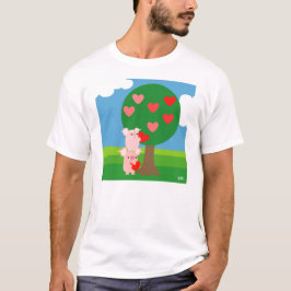 T-shirt met een liefdesstructuur (ontwerp aan de v
