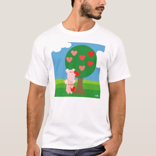 T-shirt met een liefdesstructuur (ontwerp aan de v (Voorkant)