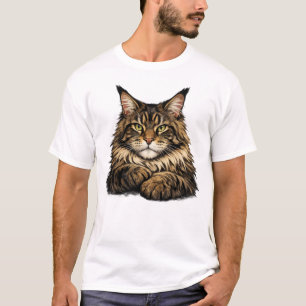 T-shirt met een Maine Coon kat print