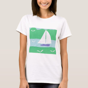 T-shirt met een Ontwerp van de Zeilboot en van de