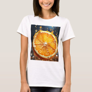 T-shirt met een print van felle oranje plakjes.