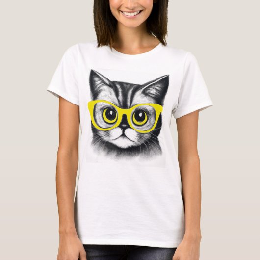 T-shirt met een schattig kattenontwerp | schattedi (Voorkant)