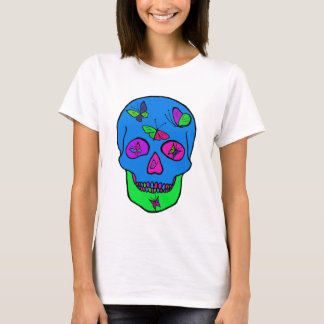 T-shirt met een schedel vlinder print