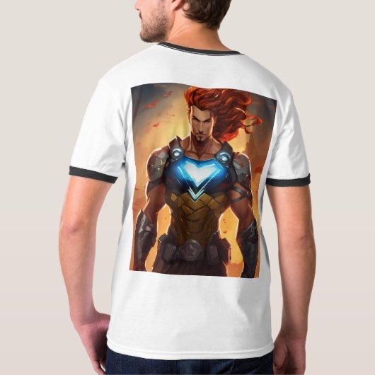 T-shirt met een superheldenontwerp (Achterkant volledig)