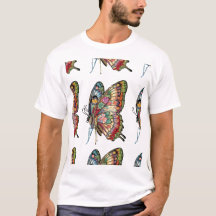 T-shirt met een vlinderdesign en elegantie in kaar