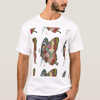 T-shirt met een vlinderdesign en elegantie in kaar