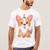 T-shirt met eenhoorn corgi (Voorkant)