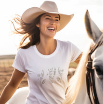 T-shirt met eenvoudig wildflower motief