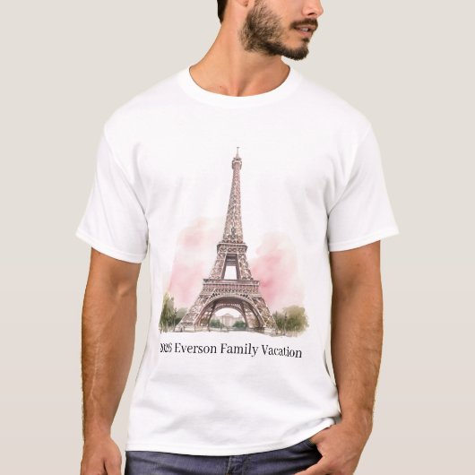 T-shirt met Eiffeltoren van Parijs (Voorkant)