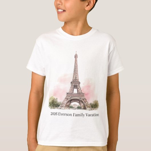 T-shirt met Eiffeltoren van Parijs (Voorkant)
