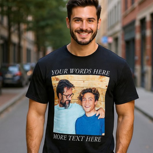 T-shirt met eigen afbeelding en tekst, maak je eig