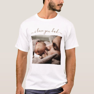 T-shirt met eigen foto en tekst 'I Love You Dad' c