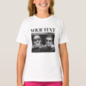 T-shirt met eigen foto en tekst Persoonlijke afbee (Voorkant)