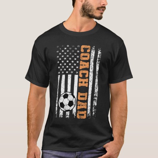 T-shirt met eigen naam Coach Vader Grunge Vaderdag (Voorkant)