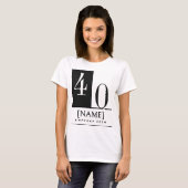 T-shirt met eigen naam & leeftijd, zwart wit Crew (Voorkant volledig)