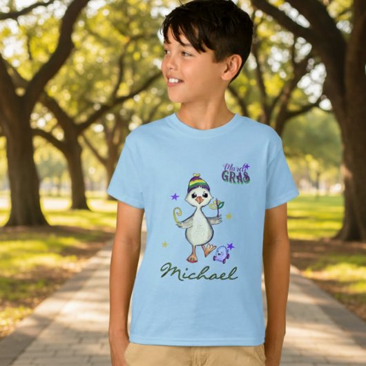 T-Shirt met eigen naam Mardi Gras Jongensgans Carn