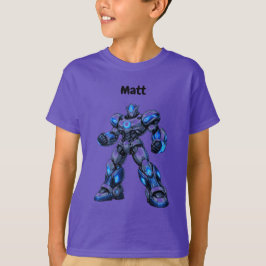 T-shirt met eigen naam voor kinderverjaardag robot