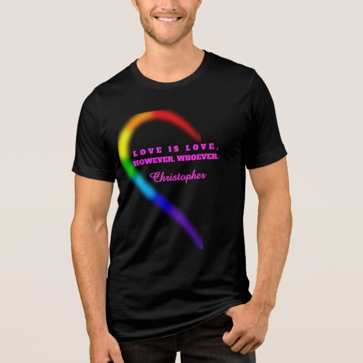 T-shirt met eigen naam voor koppels - Pride - Link (Voorkant)