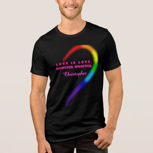 T-shirt met eigen naam voor koppels - Pride - Rech (Voorkant)