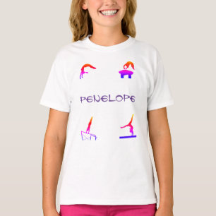 T-shirt met eigen naam voor turnen voor meisjes