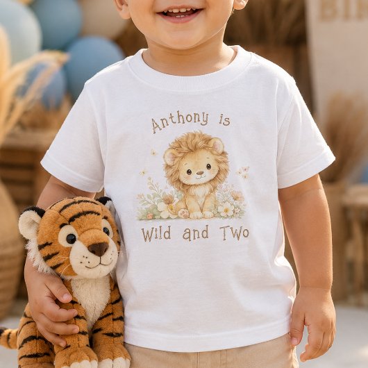 T-shirt met eigen naam 'Wild and Two' voor 2e verj