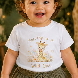 T-shirt met eigen naam Wild One 1e verjaardag baby