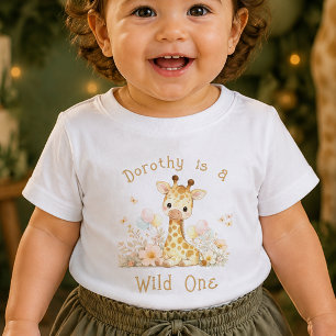 T-shirt met eigen naam Wild One 1e verjaardag baby