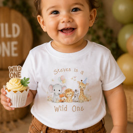 T-shirt met eigen naam Wild One 1e verjaardag baby