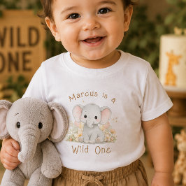 T-shirt met eigen naam Wild One 1e verjaardag baby