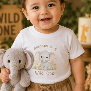 T-shirt met eigen naam Wild One 1e verjaardag baby
