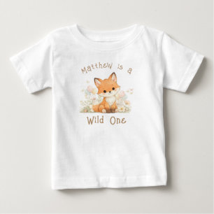T-shirt met eigen naam Wild One 1e verjaardag jong