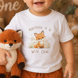 T-shirt met eigen naam Wild One 1e verjaardag jong
