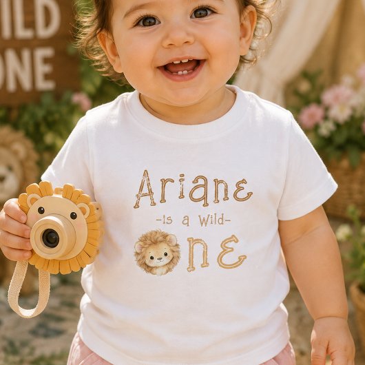 T-shirt met eigen naam Wild One Eerste verjaardag