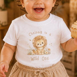 T-shirt met eigen naam Wild One Eerste Verjaardag