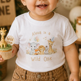 T-shirt met eigen naam Wild One voor eerste verjaa