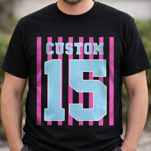 T-shirt met eigen teamnaam en rugnummer