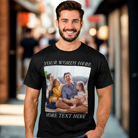 T-shirt met eigen tekst en fotoherinnering