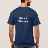 T-shirt met eigen tekst water blauw basic donker (Achterkant)