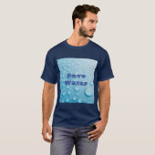 T-shirt met eigen tekst water blauw basic donker (Voorkant volledig)