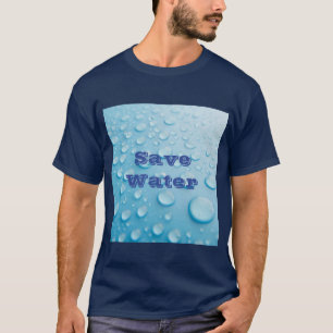T-shirt met eigen tekst water blauw basic donker