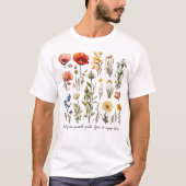 T-shirt met eigen wilde bloemen, Moederdag cadeau, (Voorkant)